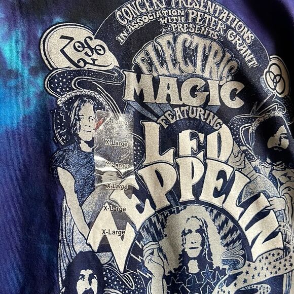 LED Zepplin Legendary Rock Band Concert Tie Dye T Shirt Crew Neck XL NWT - Picture 7 of 7